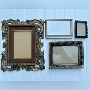 Vintage Frames Gold Bronze Picture Frame Set Norleans Multiple Size Lot of Four